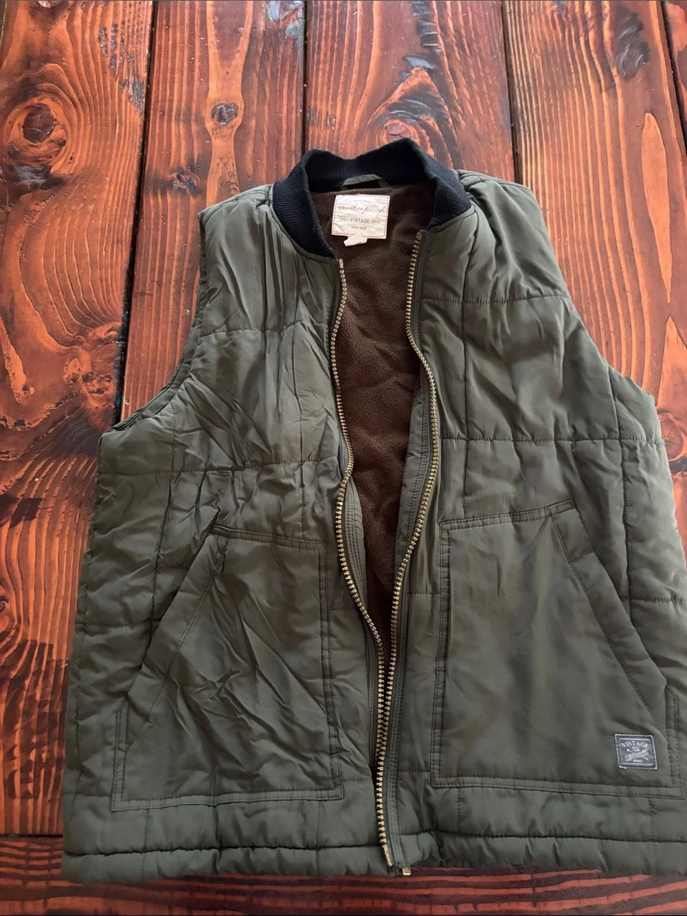 Weatherproof Men's Quilted Olive Green Vest Jacket - Unbranded